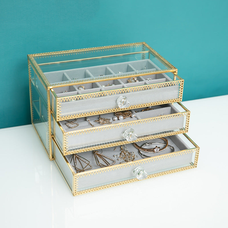 Drawer Jewelry Storage Jewelry Box Glass Earrings