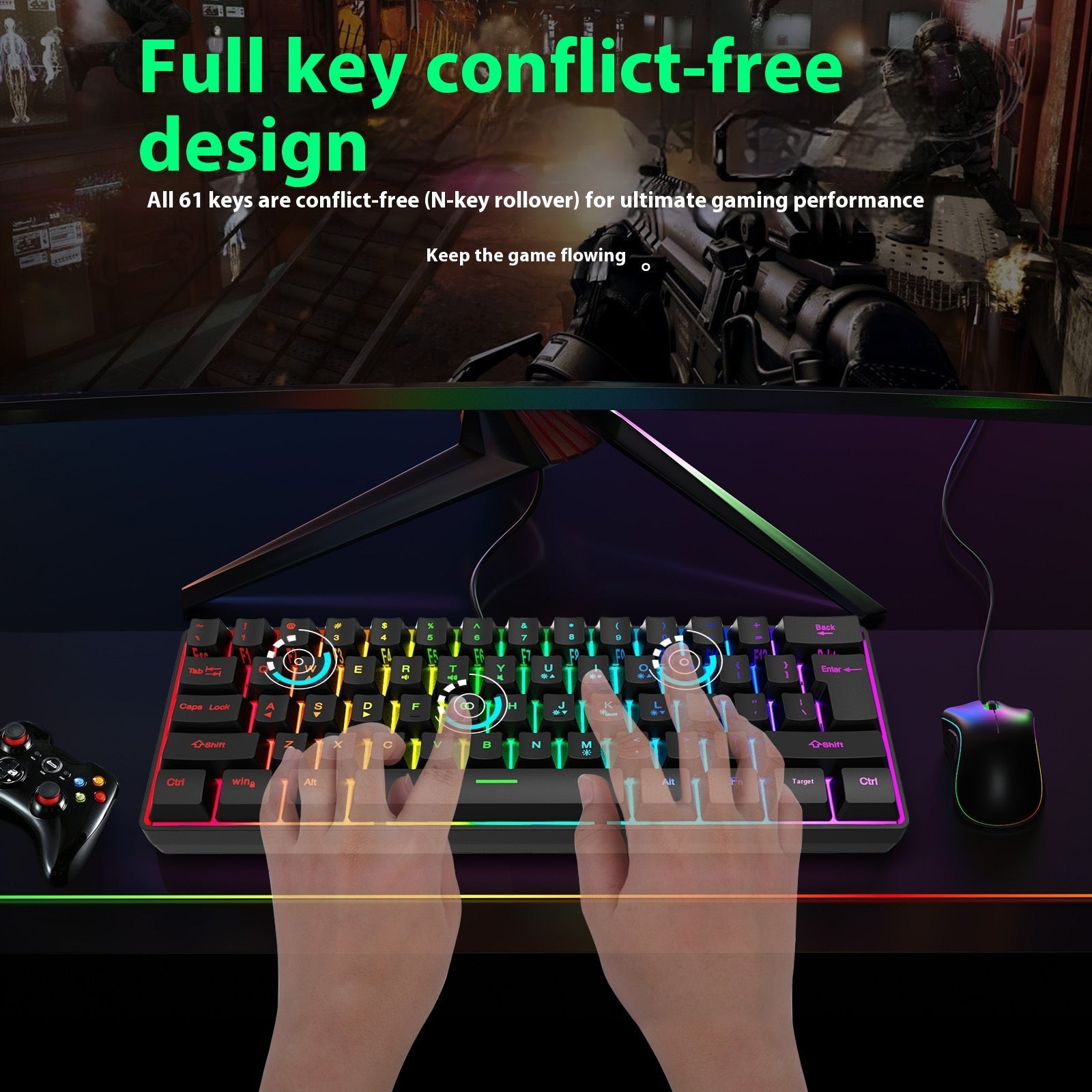 Simple Home Small RGB Illuminant Keyboard