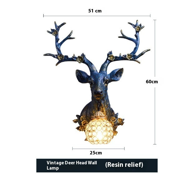 Applique murale vintage en forme de bois de cerf Lucky