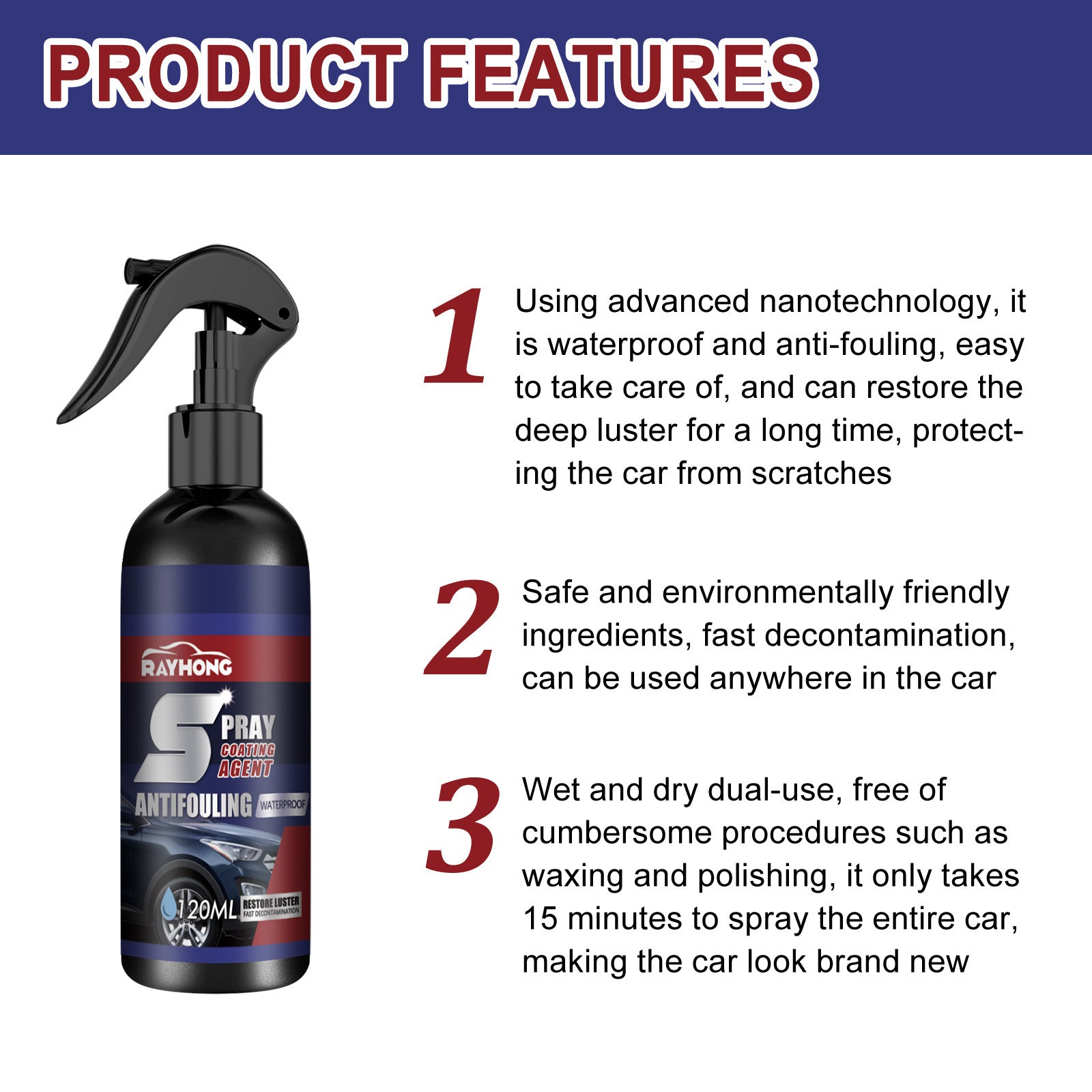 Revêtement Nano en Spray pour Peintures Automobiles : Décontamination, Noircissement et Éclat.