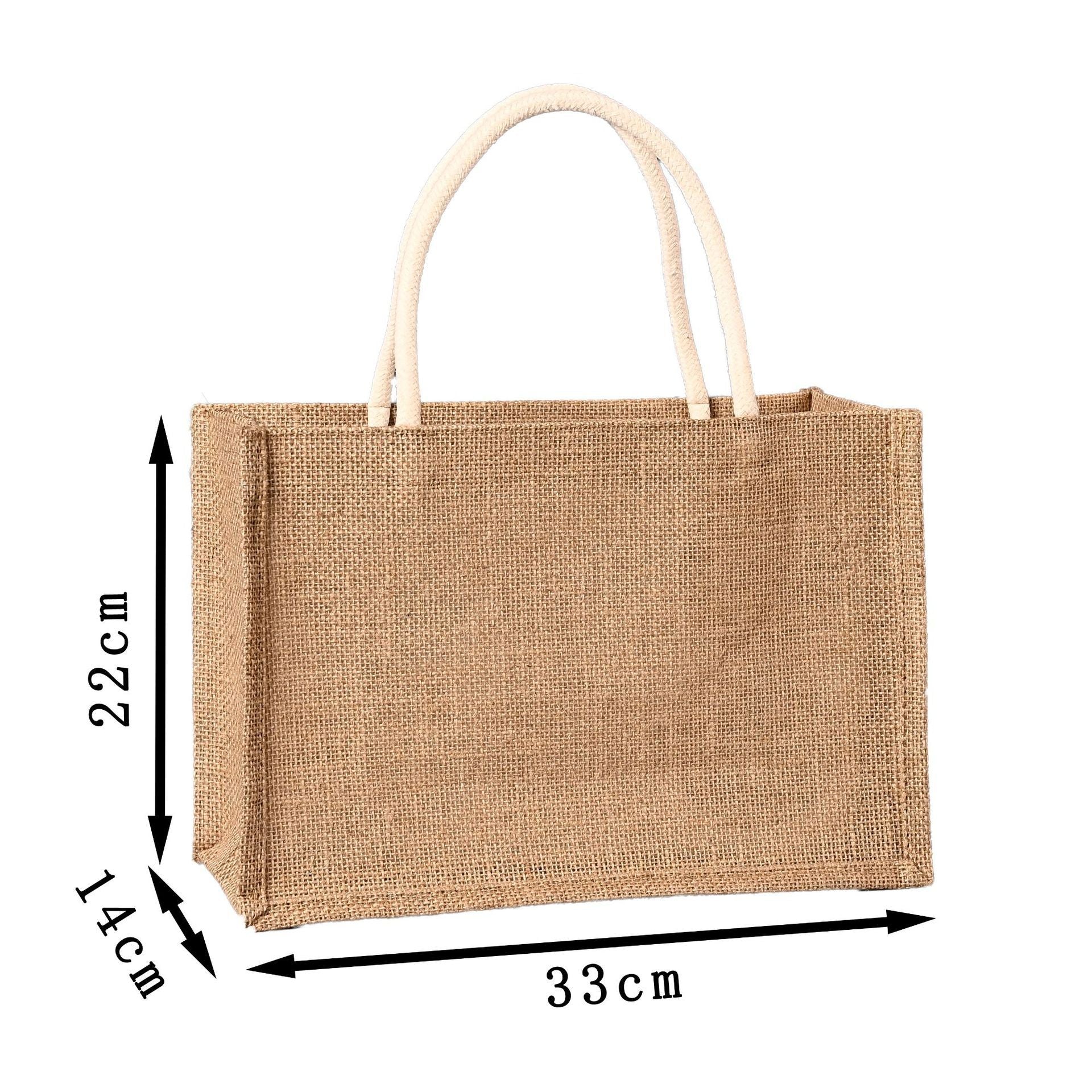 Large Capacity Vintage Tote Shopping Jute Bag