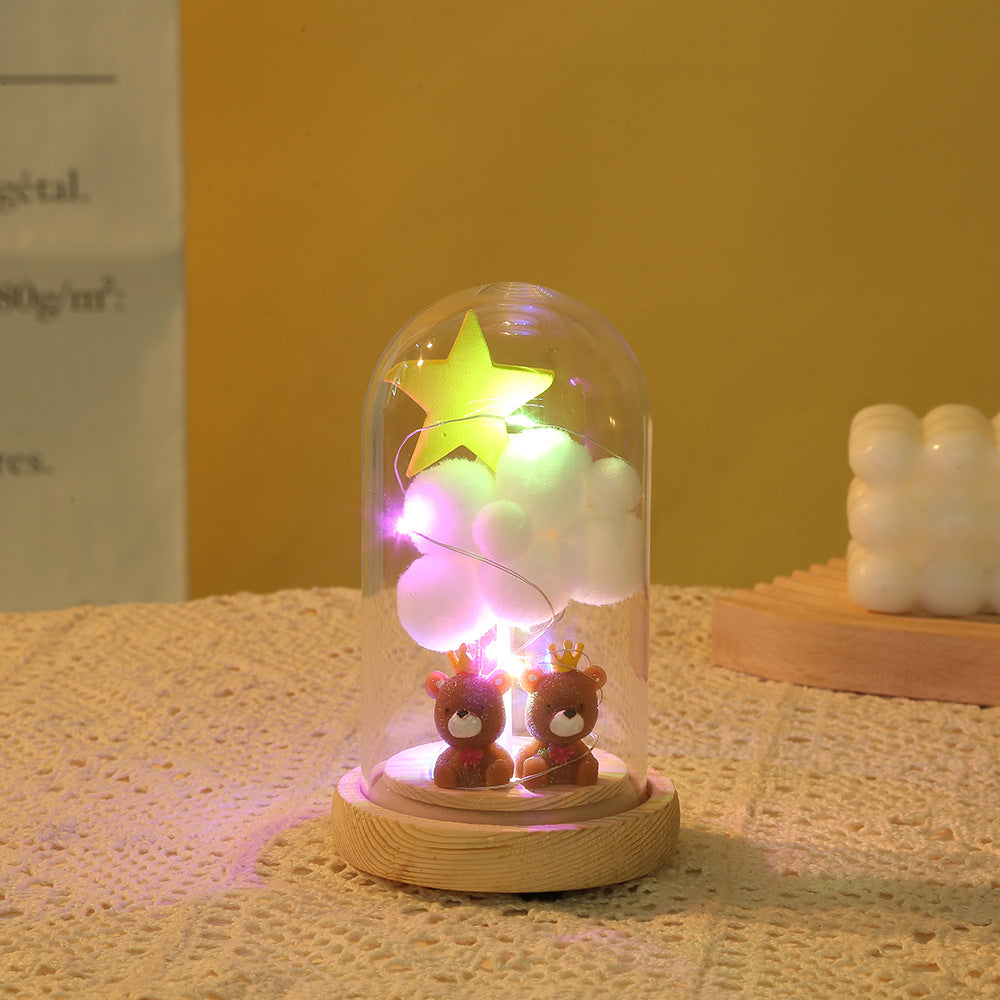 Saint-Valentin Cadeau Couvercle en Verre Artisanat Lumières LED