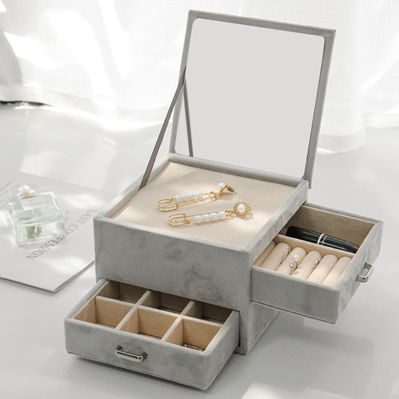 Simple Double Layer Jewelry Storage Box