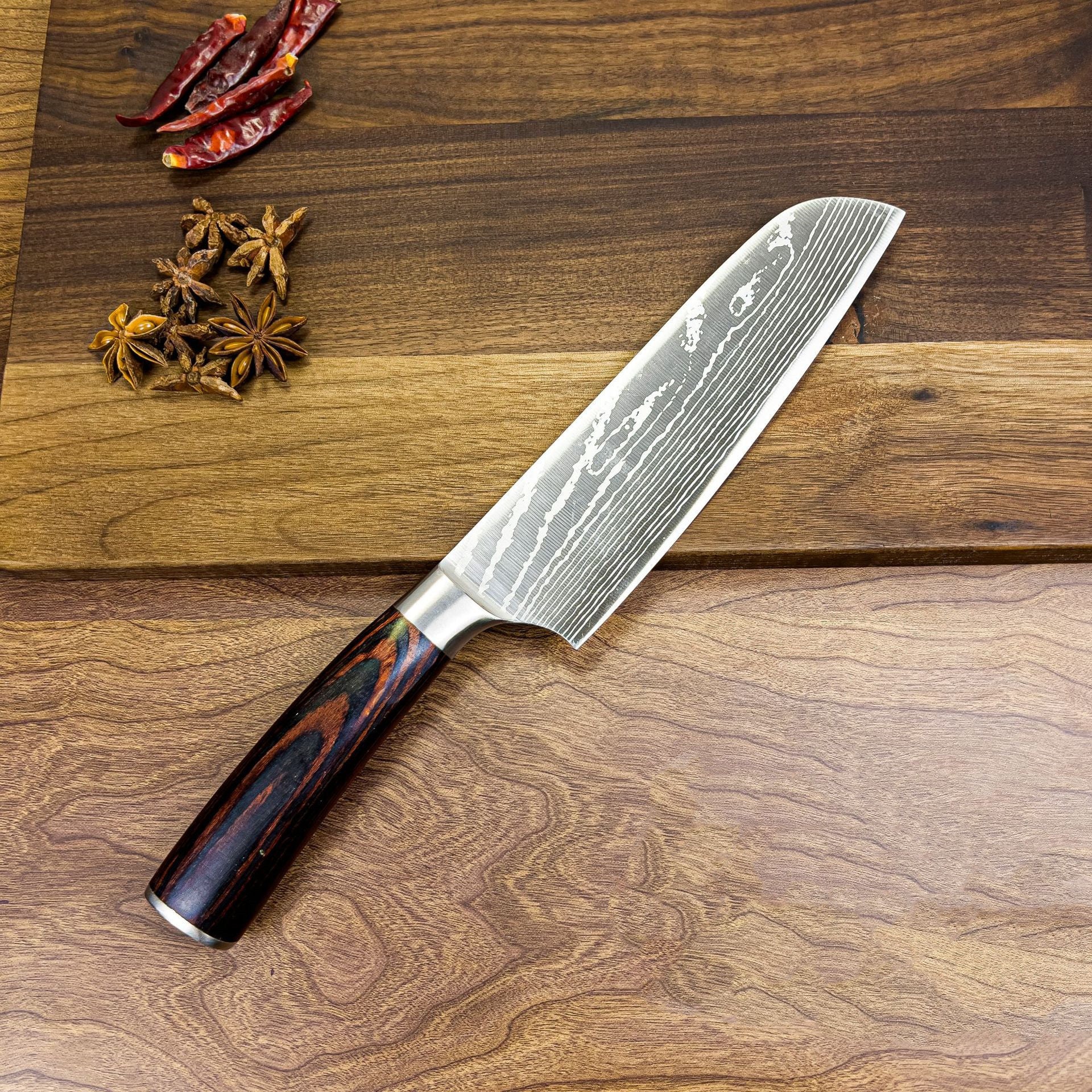Damascus Pattern Japanese Kitchen Knife