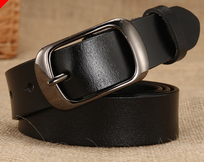 Women's Belt, All-match Women's Vibrato Fast Hand Belt, Pure Cowhide Belt, Ladies Pin Buckle Women's One Drop Shipping