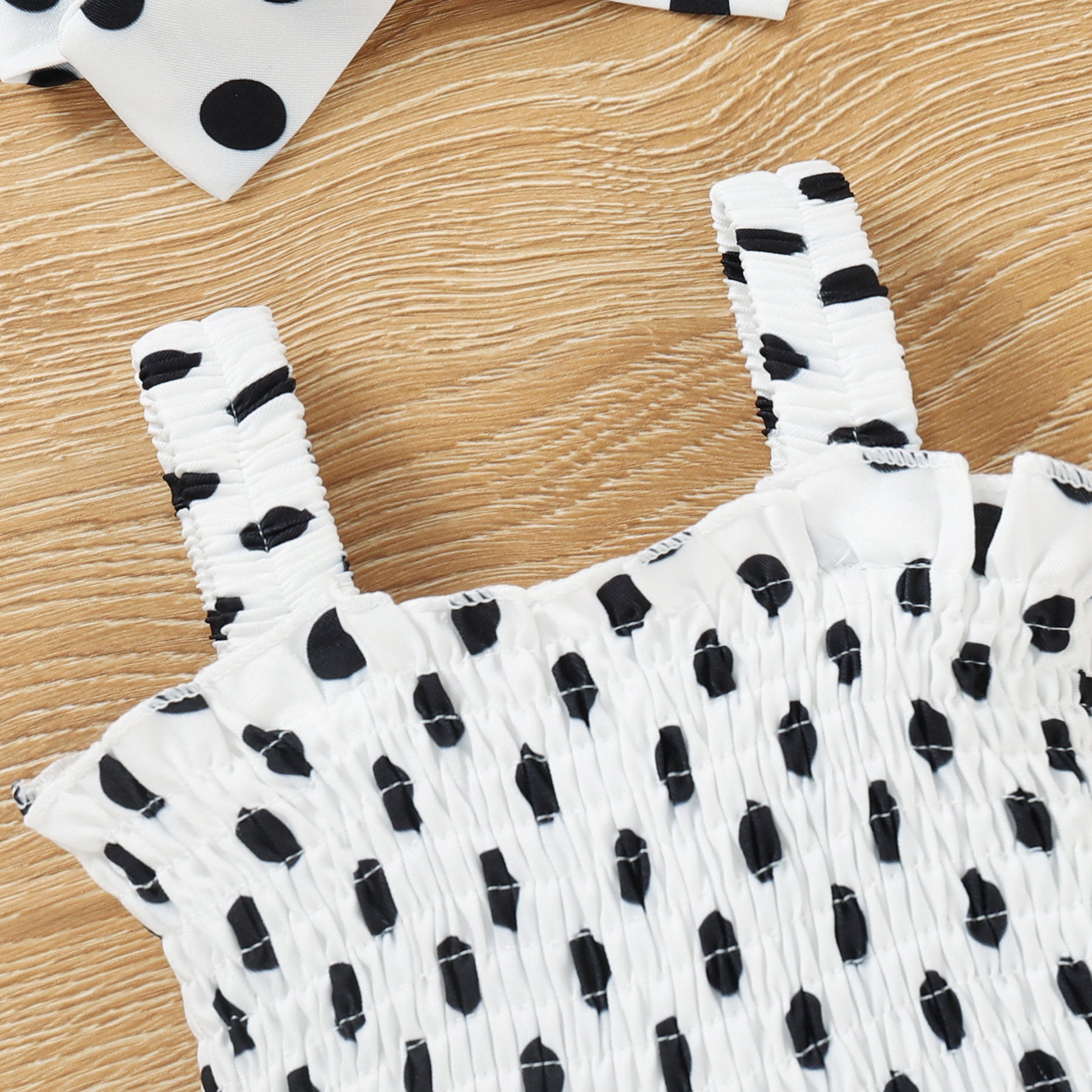 Dot One-piece Romper Head Knot