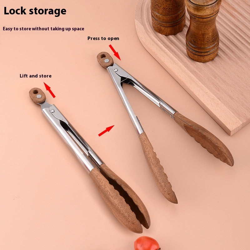 BBQ Clamp Buffet Barbecue Stainless Steel Food Tong