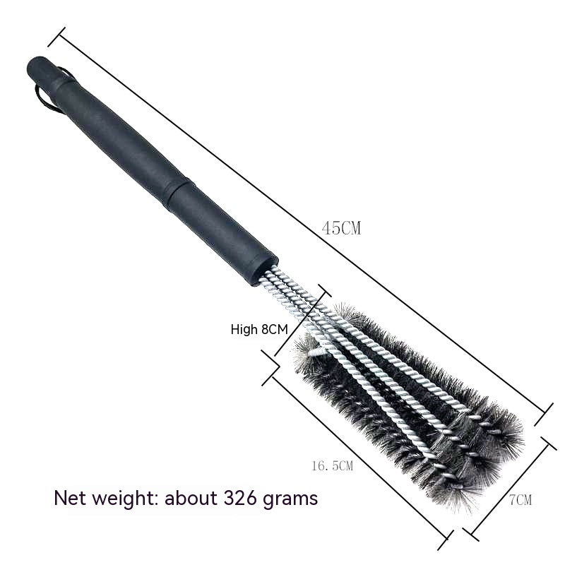 Brosse de nettoyage pour barbecue en acier inoxydable à trois têtes Brosse métallique pour barbecue Outils de barbecue