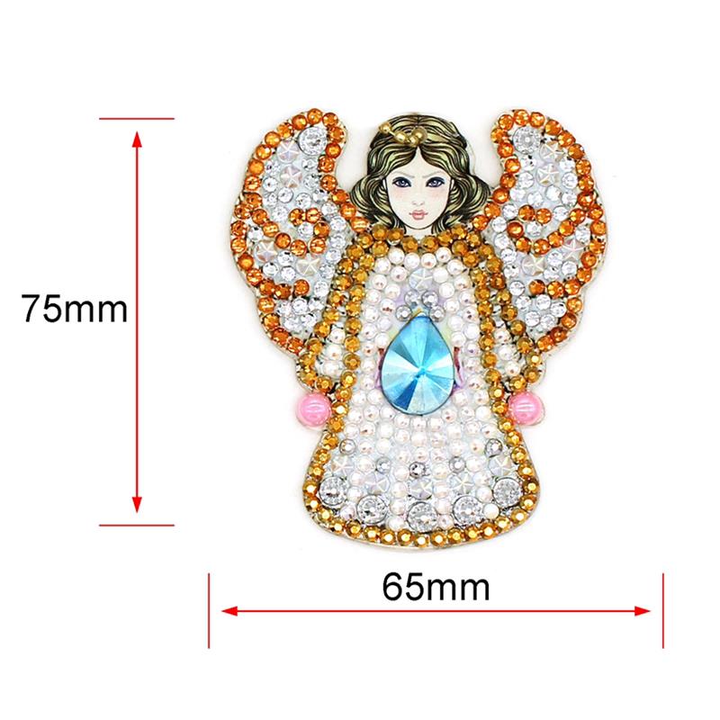5 pièces Bricolage Peinture Diamant Porte-clés Motif Ange Broderie Diamant