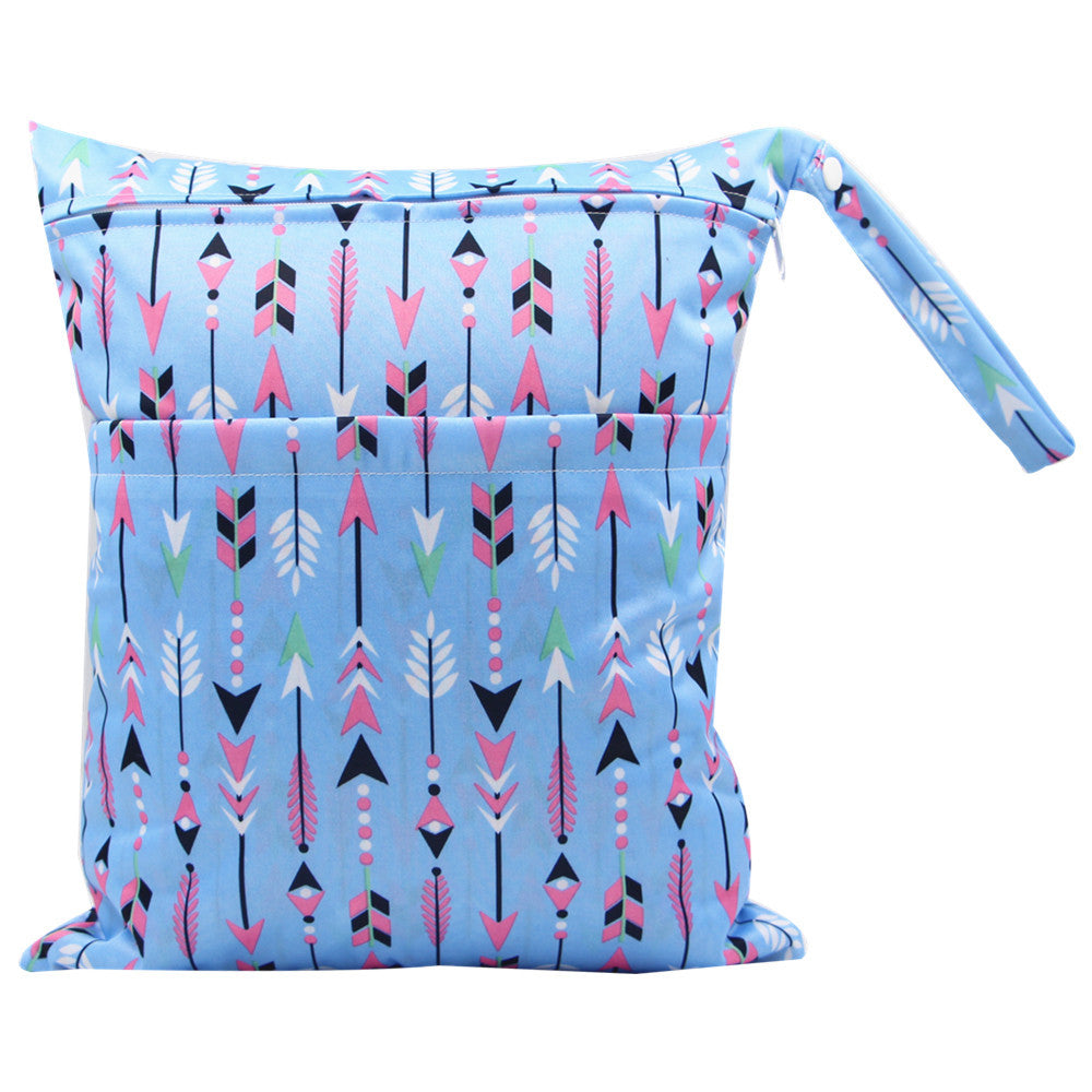 Diaper Bag 30 36cm Baby Double Zipper Printing Waterproof Diaper Bag