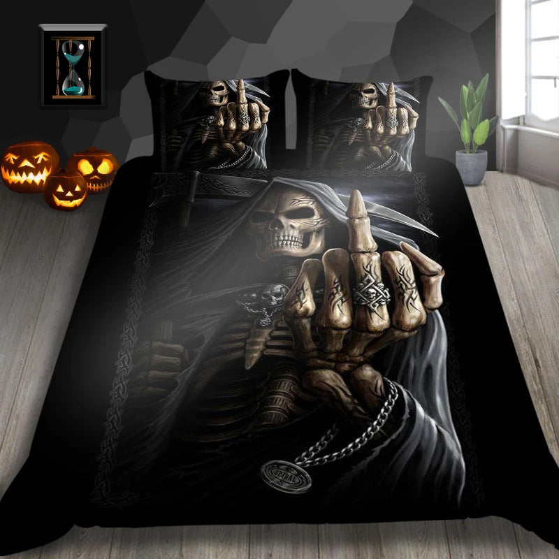Sexy Skeleton Couple Girl Bedding Set