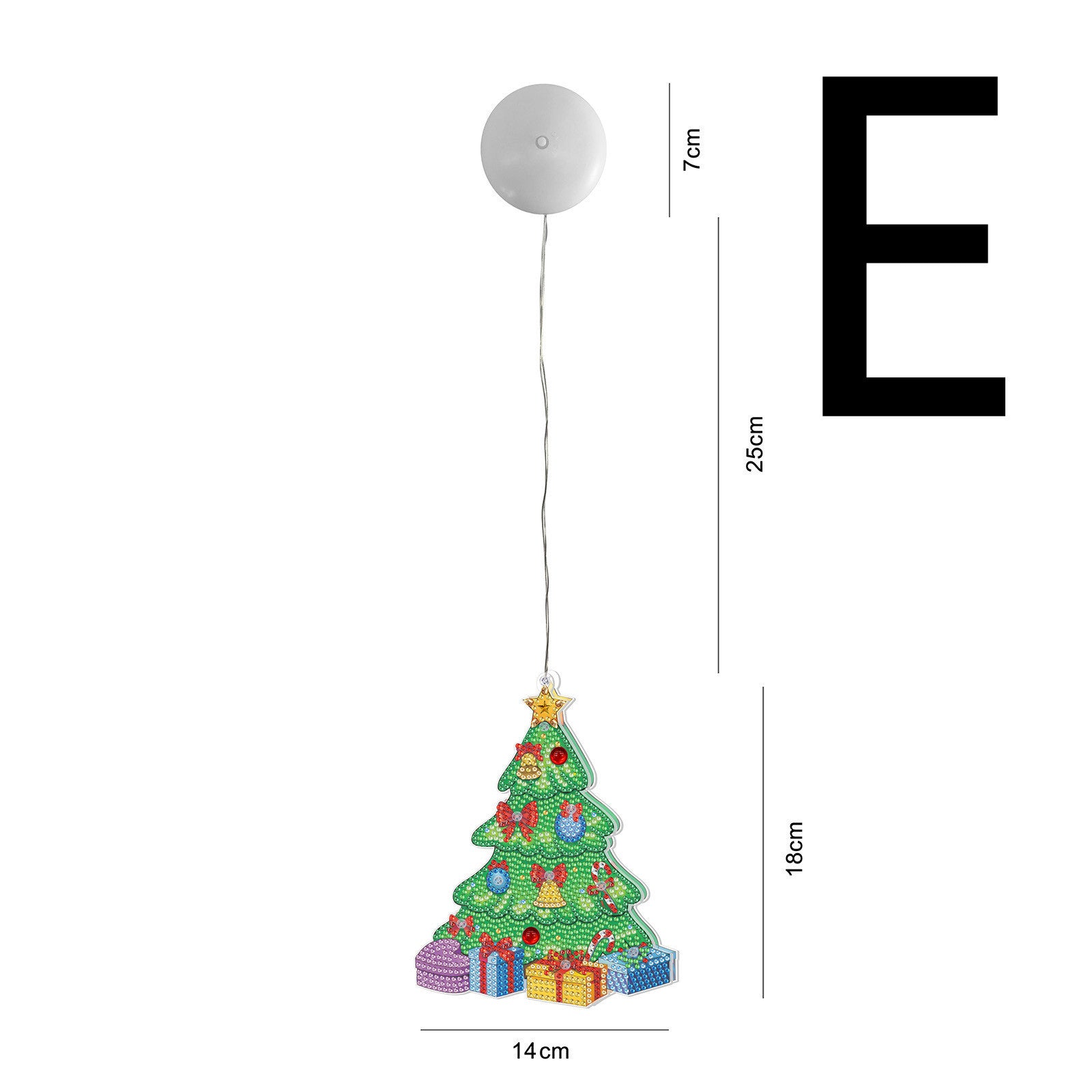 Lumières LED de décoration de fête pour vitrine en verre avec ventouses