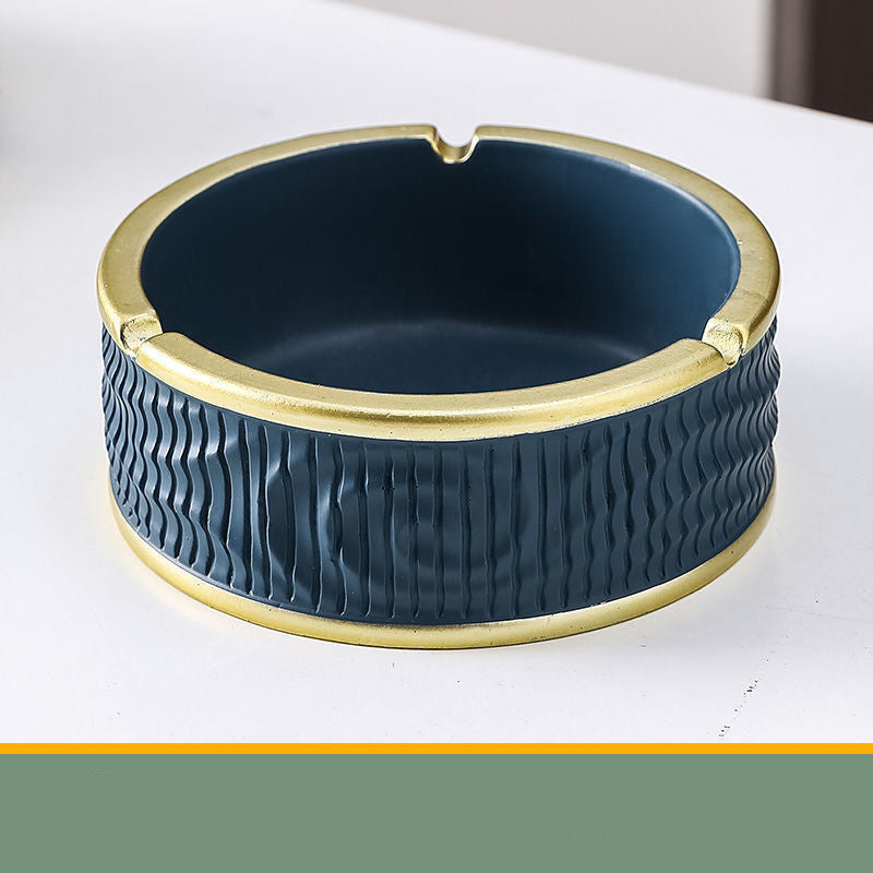 Cendrier en céramique doré créatif et tendance, objets de décoration
