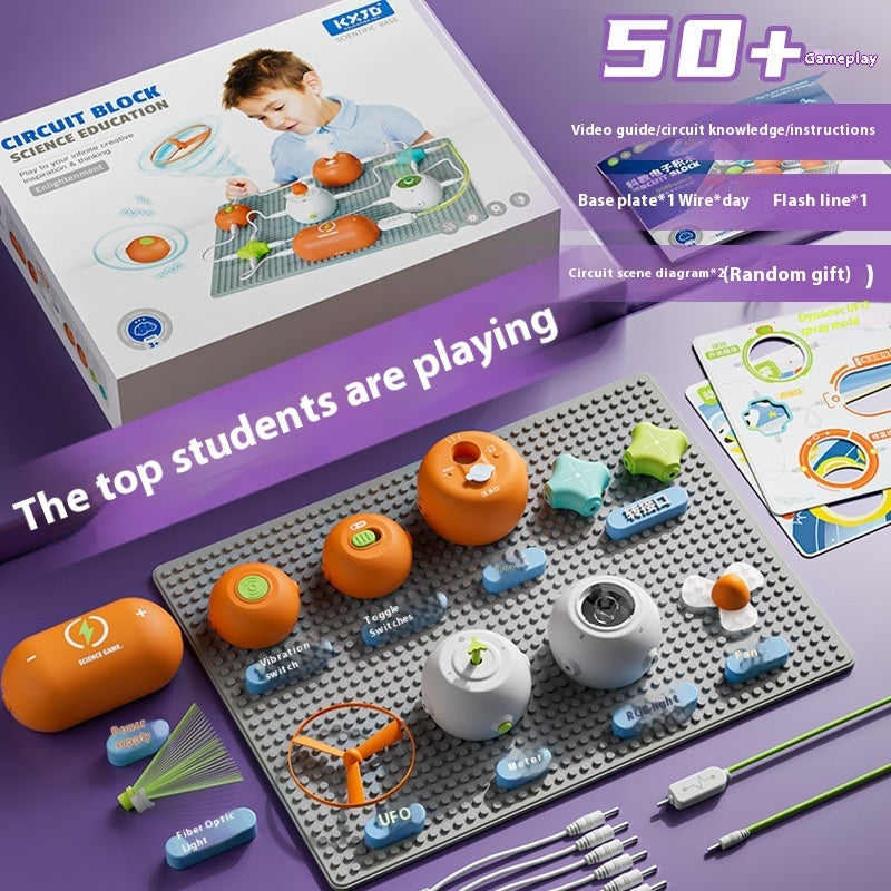 Science Experiment Electronic Bricks Circuit Assembling Children's Toys Suit