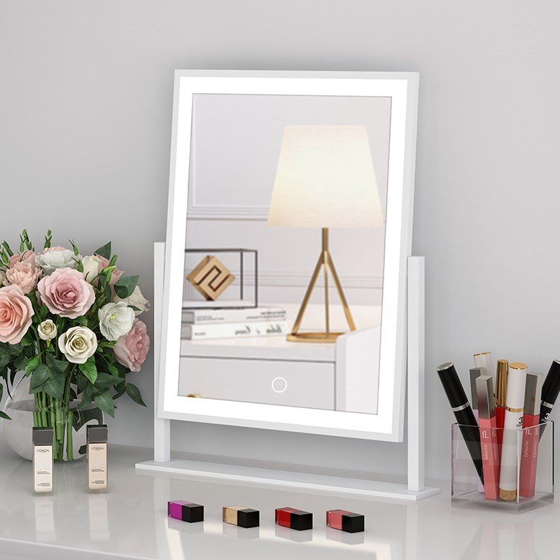 Mirror Household Small Dormitory Vertical Makeup Mirror With Lamp