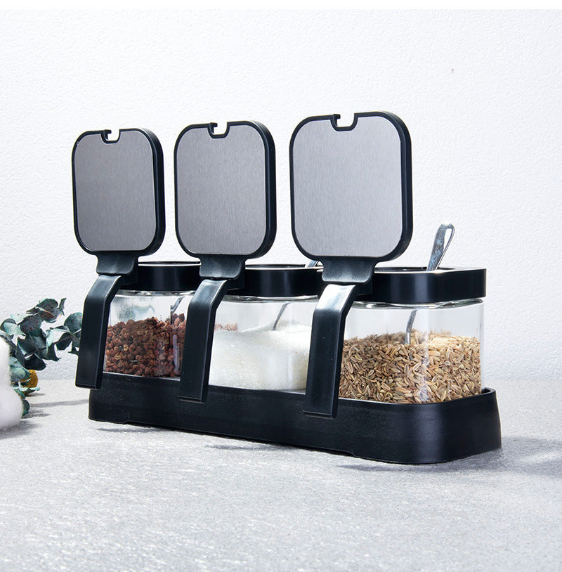 Heat-resistant Glass Salt Shaker Bottle With Handle Seasoning Jar