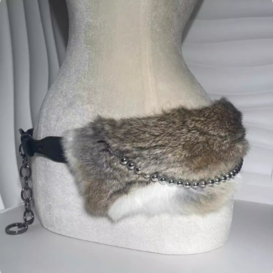 Ceinture de taille en fausse fourrure en peluche