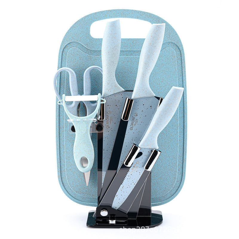 Colored Fruit Knife With Cutting Board Kitchen Box Gift Knives