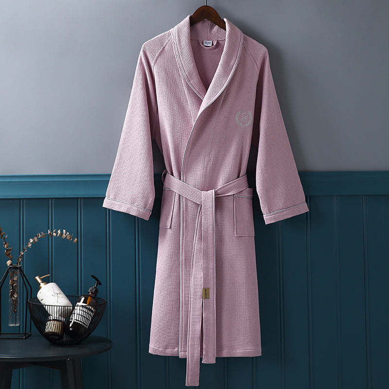 Bathrobe Absorbent And Quick-drying Men's Women's Long Couples Thin Robe