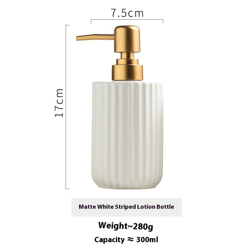 Simple Ceramic Emulsion Hand Sanitizer Shower Gel Shampoo Travel Bottle