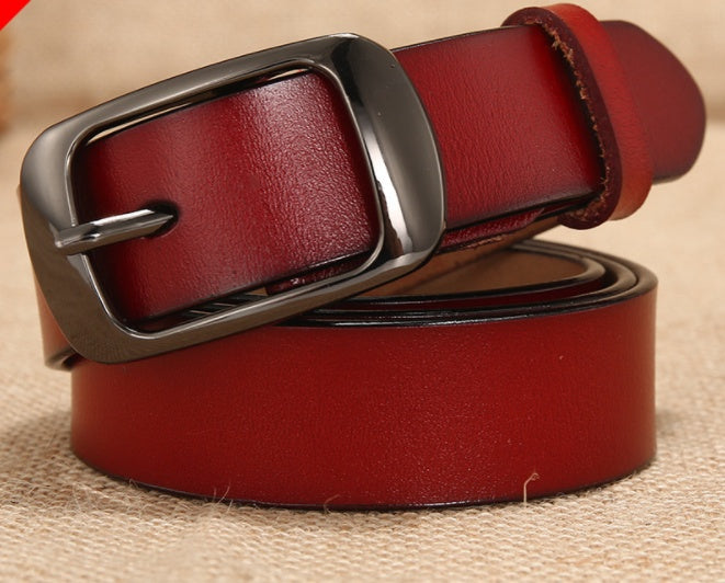 Women's Belt, All-match Women's Vibrato Fast Hand Belt, Pure Cowhide Belt, Ladies Pin Buckle Women's One Drop Shipping