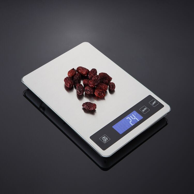 Balance de cuisine électronique en acier inoxydable double usage rechargeable