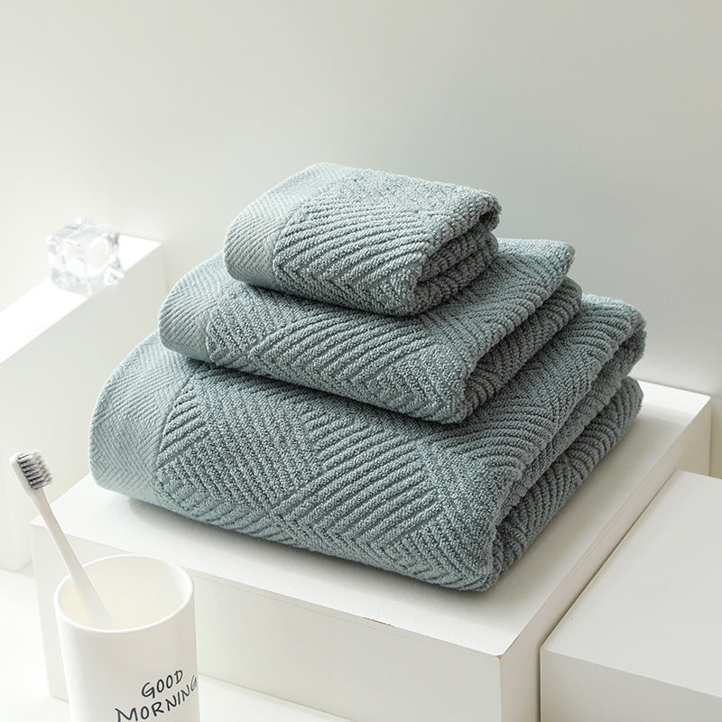 Pure Cotton Plain Three-piece 32-strand Bath Towel