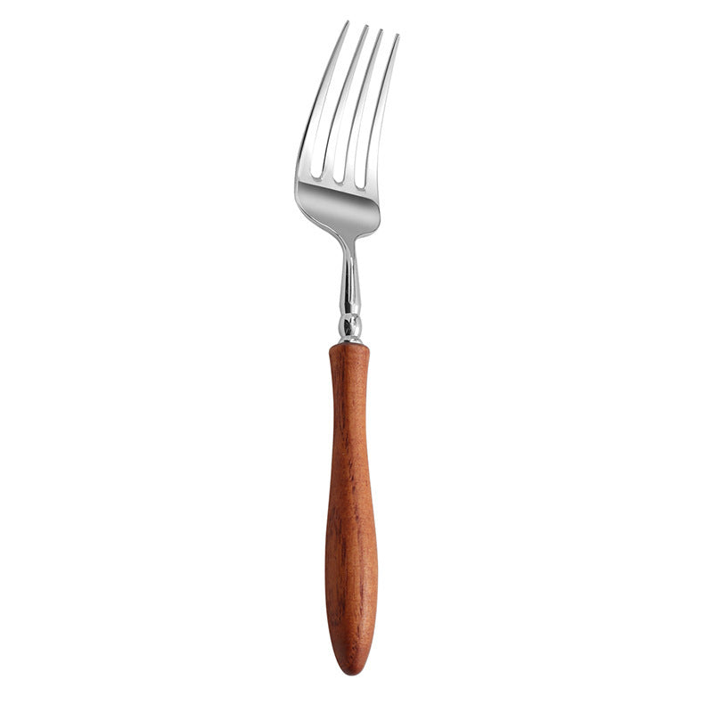 304 Stainless Steel Rosewood Wooden Handle Knife Fork And Spoon Tableware