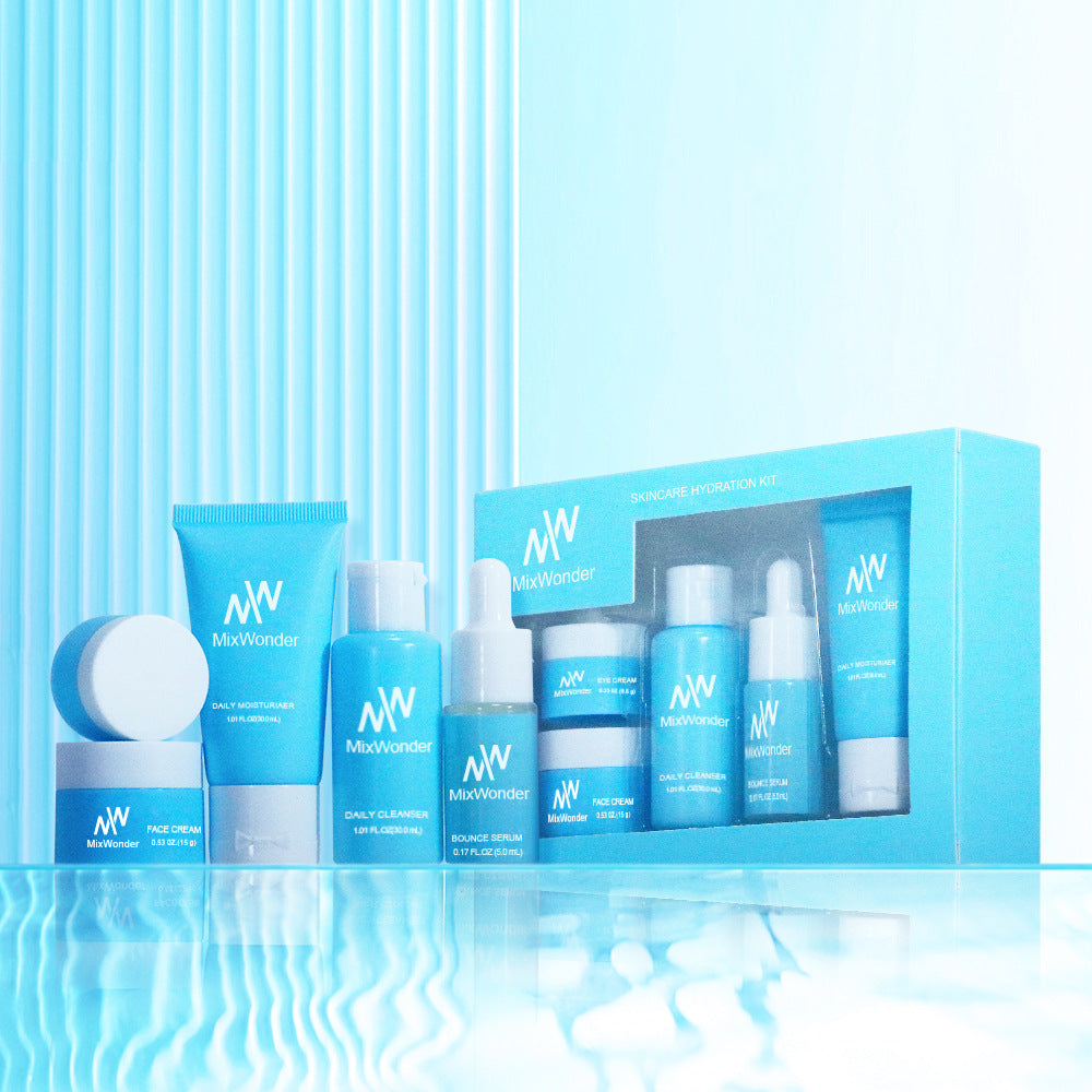 Pack de voyage 5 pièces : Lait Nettoyant Hydratant, Lotion Tonique, Crème, Lotion Contour des Yeux