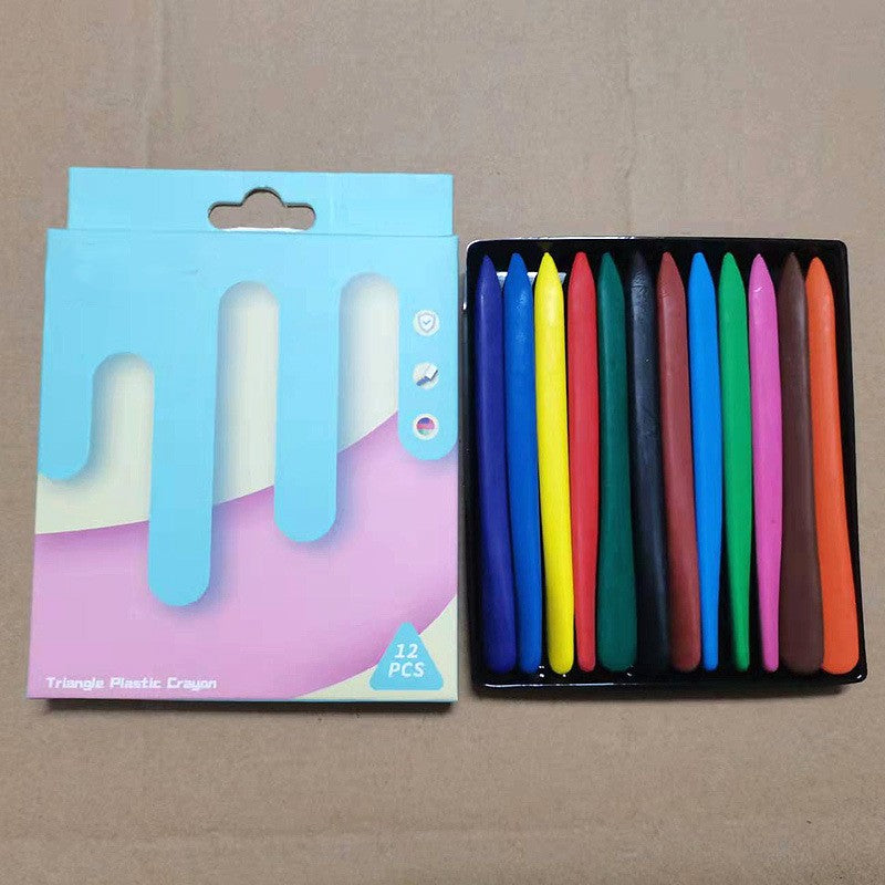 Children's Drawing Art Pen Plastic Crayon Washable Not Dirty Hand Crayon