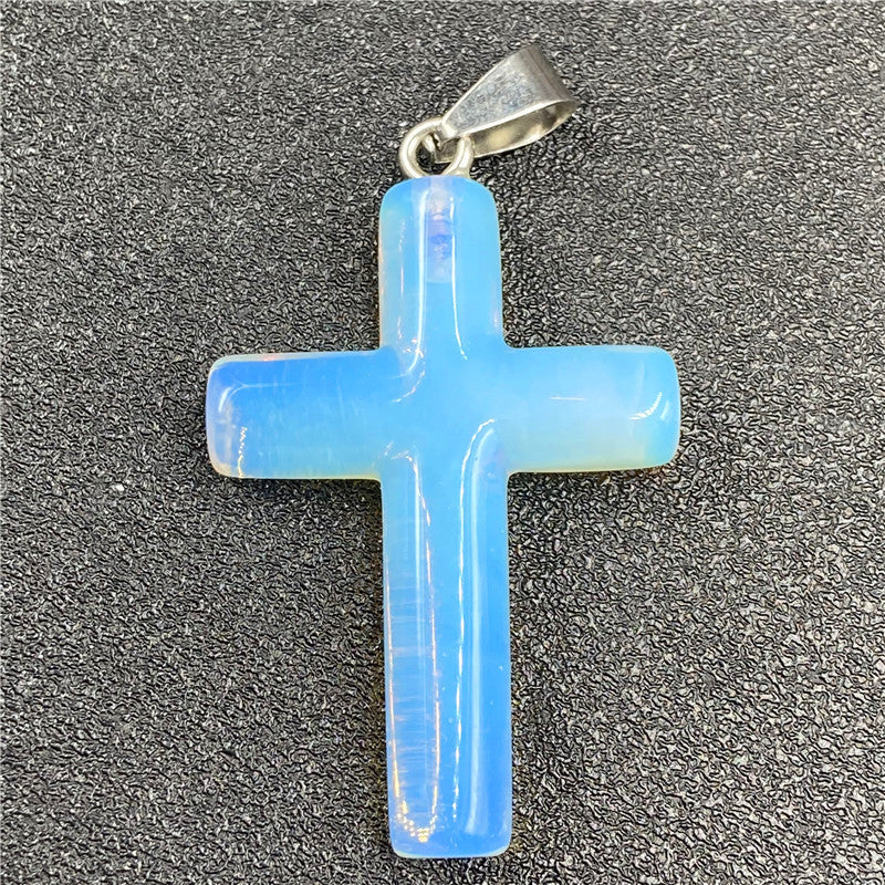 Natural Stone Powder Crystal Agate Semi-precious Stone Cross