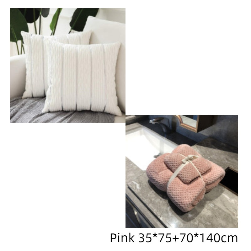 Housses de coussin à rayures en velours doux Housses de coussin Housses de coussin de canapé en flanelle de velours