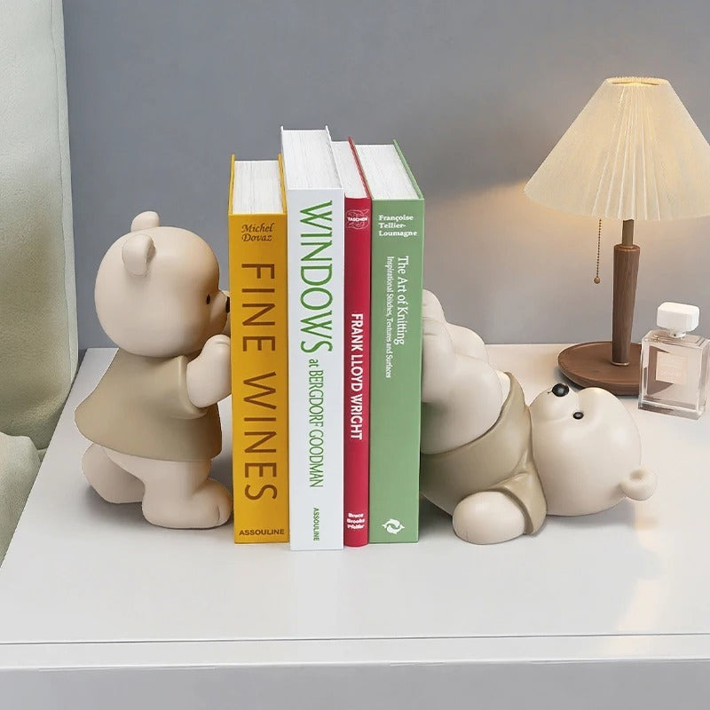 Healing Bear Bookend Ornaments Office Desk Surface Panel Decorations