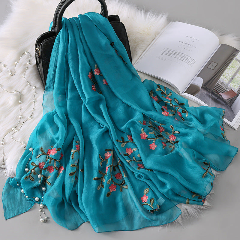 New Autumn And Winter Women's Long Embroidered Scarf
