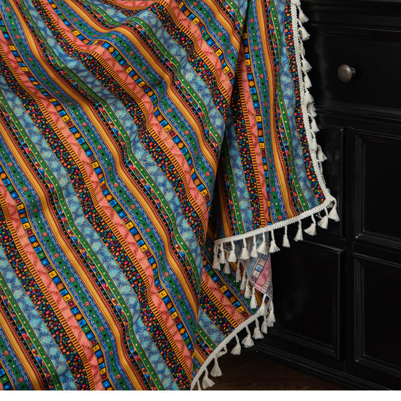 Simia Bedroom Curtain Cotton And Linen Tassels