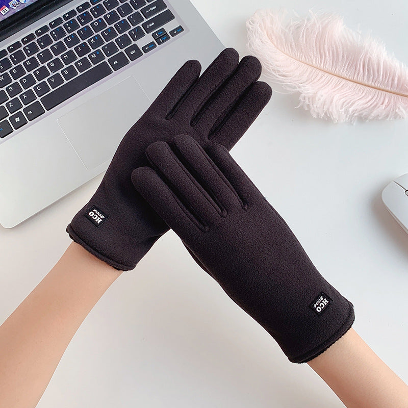 Winter Touch Screen Warm Gloves Simple Riding Cold-proof Fleece Gloves