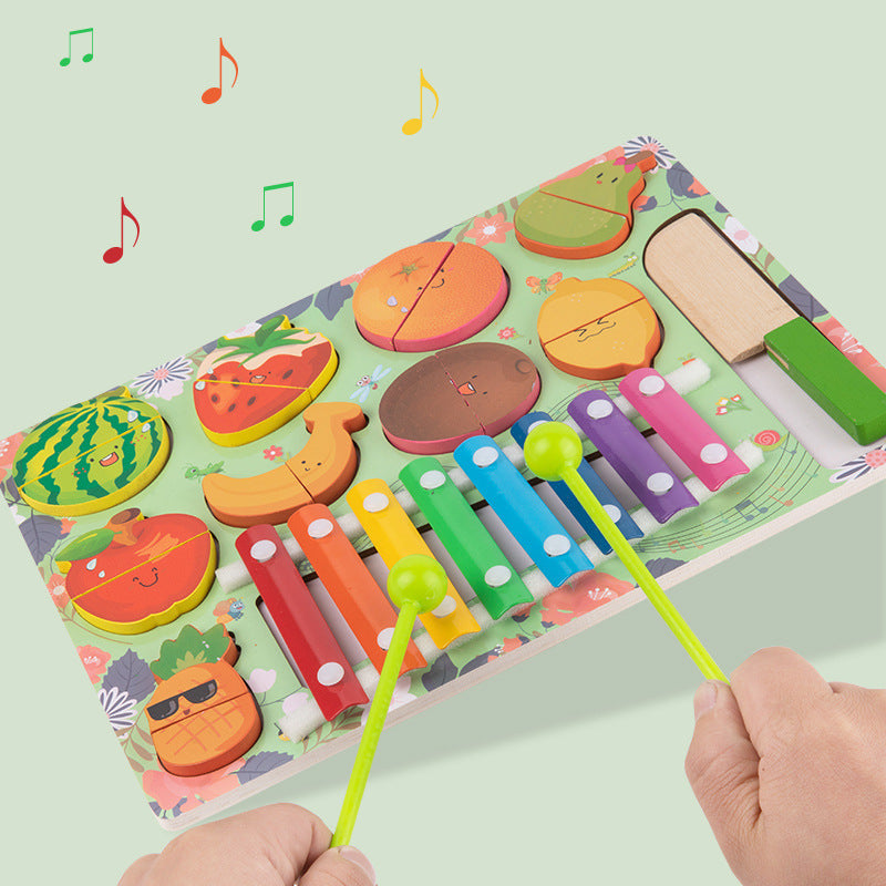 Accessoires de tableau d'activités bébé DIY Fruits Jeux Jouets en bois