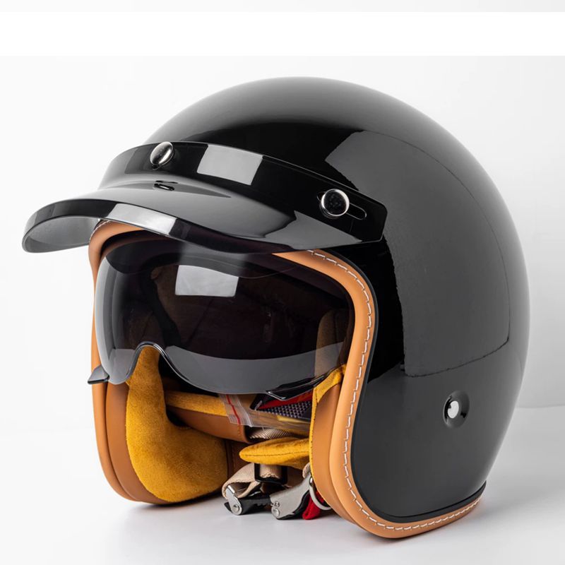 Casque de moto Casque de moto pour hommes et femmes avec lunettes intégrées pour voiture électrique