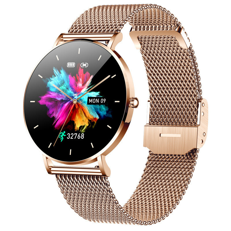 Montre connectée fine T8 pour femmes avec surveillance de la fréquence cardiaque et de la tension artérielle