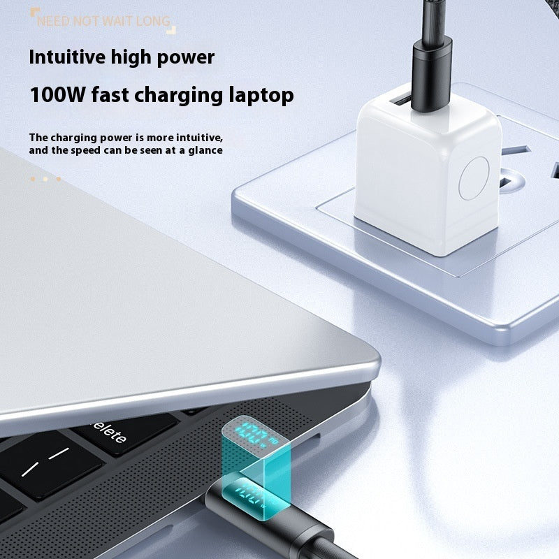 Câble de données de téléphone portable à double Type-C à charge rapide avec affichage numérique