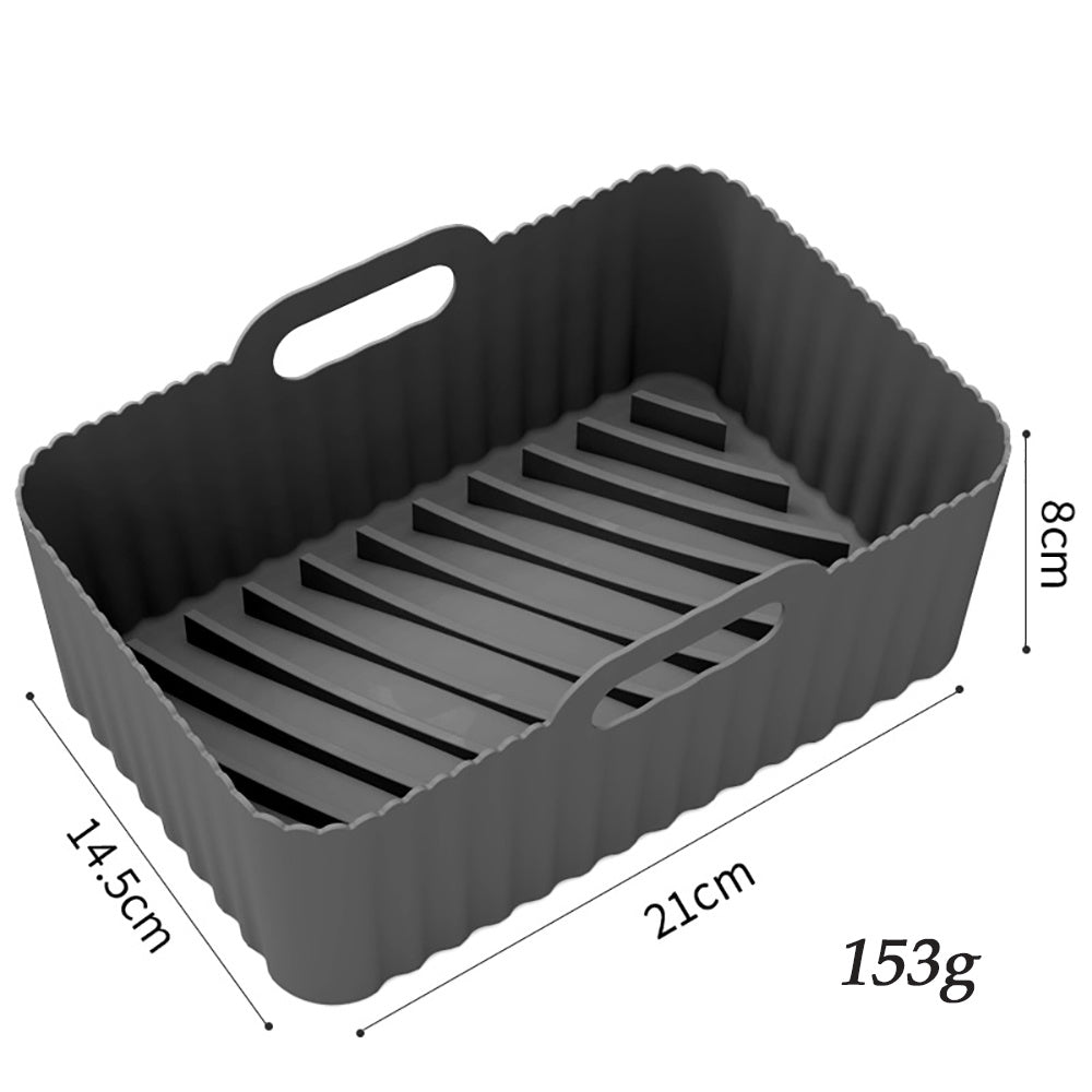 Bandeja de silicona gruesa para freidora de aire, rectangular, para horno, reutilizable, para accesorios de sartén.