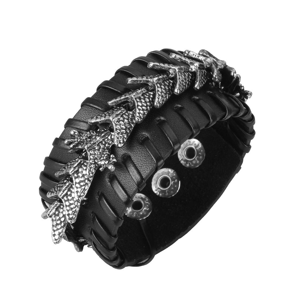 Bracelet Créatif Vache Cuir Alliage Robinet Couples Bracelet Hommes