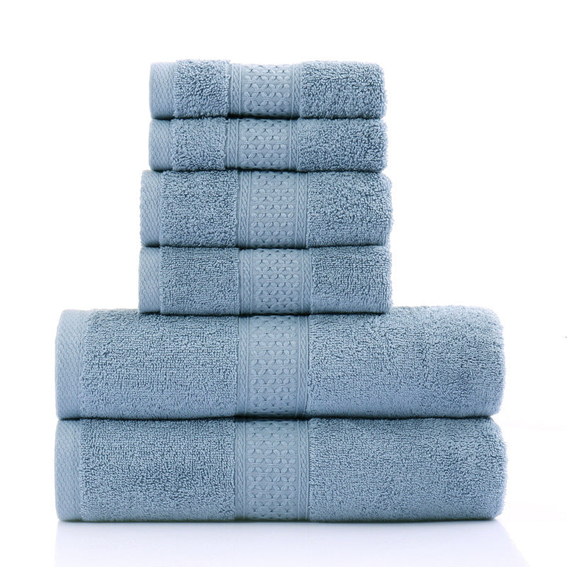 Lot de six serviettes de bain en pur coton