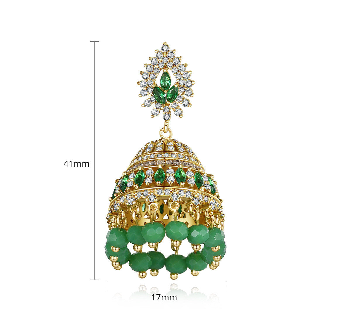 European And American Fashion Exaggerated Earrings Copper Inlaid 3A Zircon