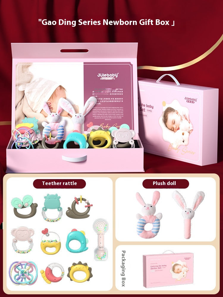 Newborn Child Meeting Gift Box Baby's Rattle Toy Suit