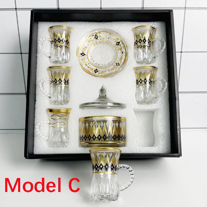 Black Tea Cup Glass Cup And Saucer Set