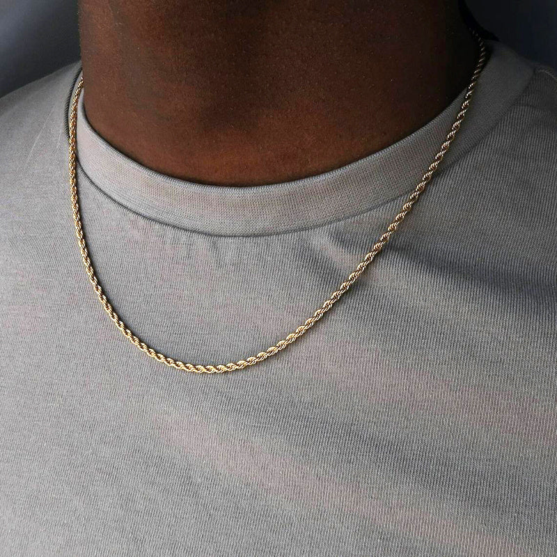 Collier chaîne cubaine Figaro en acier inoxydable pour hommes et femmes
