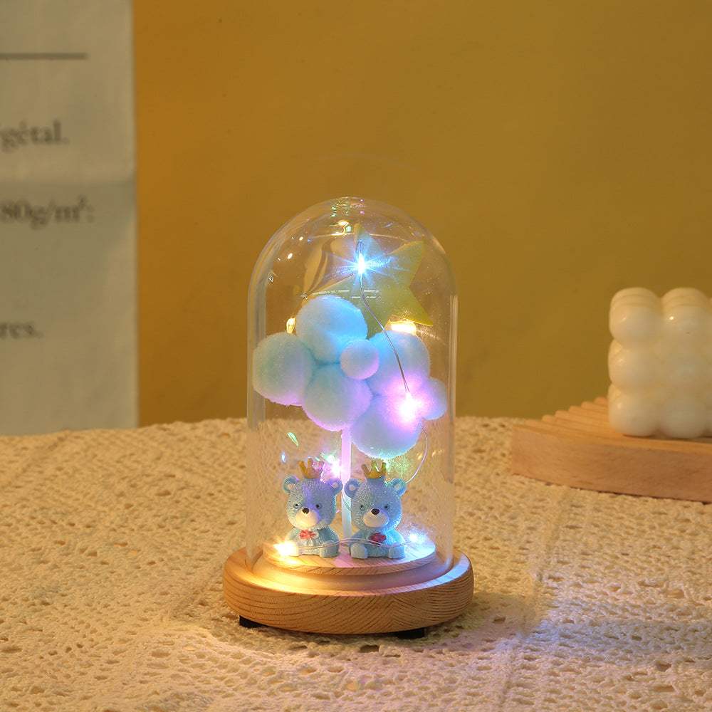 Saint-Valentin Cadeau Couvercle en Verre Artisanat Lumières LED