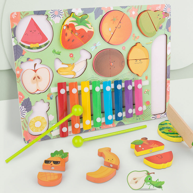 Accessoires de tableau d'activités bébé DIY Fruits Jeux Jouets en bois