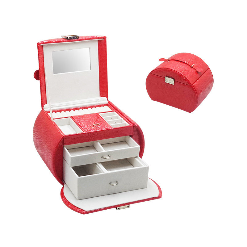 Tiroir de rangement pour bijoux en cuir, boîte à bijoux haut de gamme